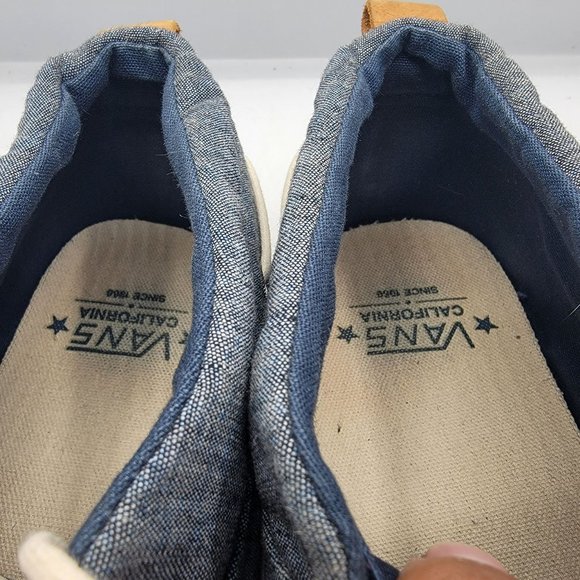 Vans California Mens 12 Blue Denim Boat Shoes Low Top Casual Athletic Low Top main image 4